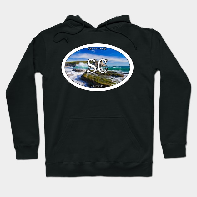 Santa Cruz Travel Sticker Hoodie by ZombeeMunkee